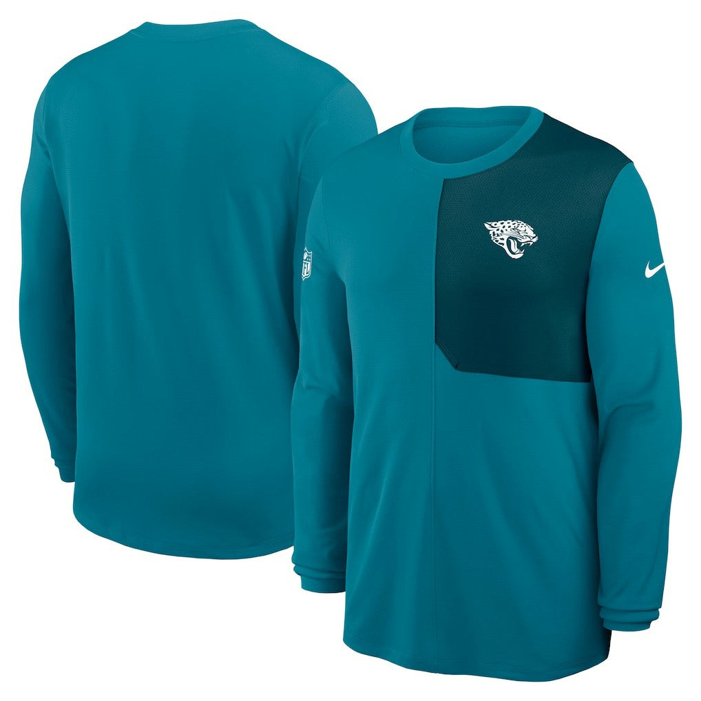 Jacksonville Jaguars Sideline Coach UV Dri-FIT Long Sleeve Shirt - Teal - Nike