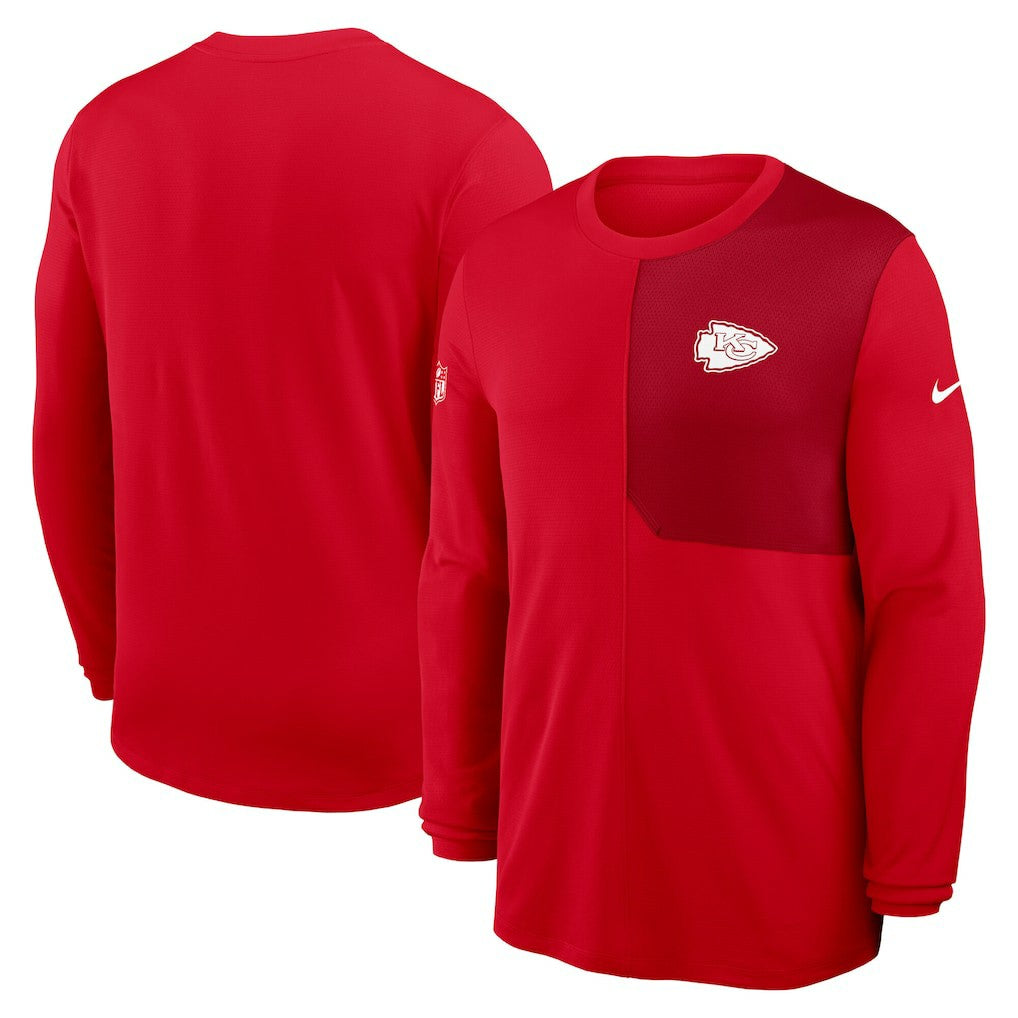 Kansas City Chiefs Sideline Coach UV Dri-FIT Long Sleeve Shirt - Red - Nike