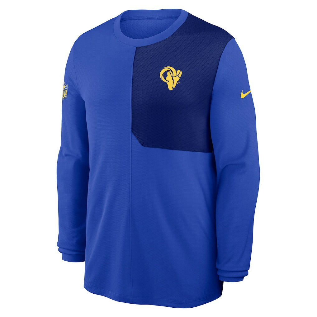 Los Angeles Rams Sideline Coach UV Dri-FIT Long Sleeve Shirt - Royal - Nike