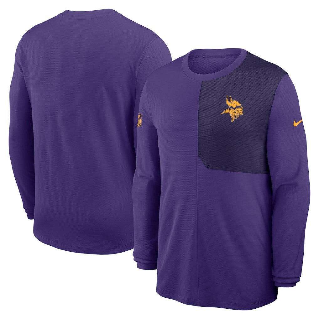 Minnesota Vikings Sideline Coach UV Dri-FIT Long Sleeve Shirt - Purple - Nike