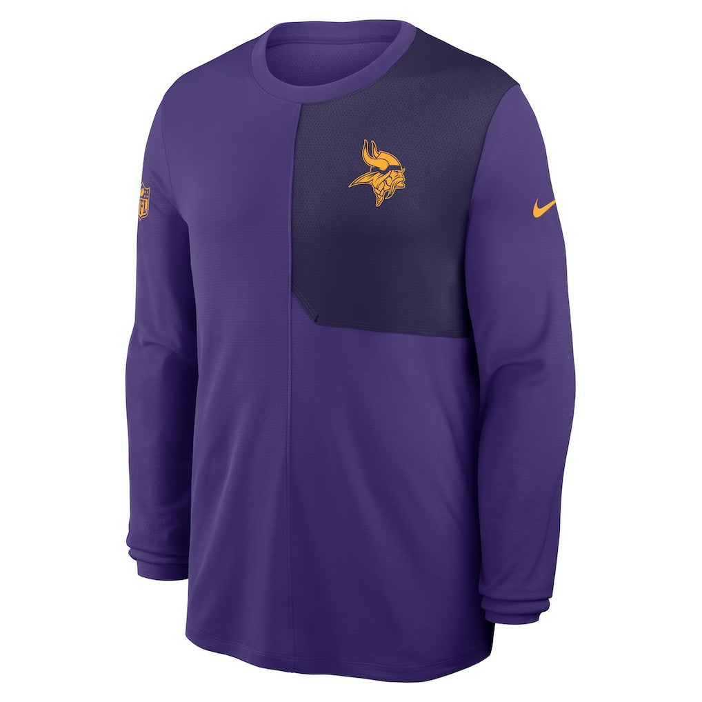 Minnesota Vikings Sideline Coach UV Dri-FIT Long Sleeve Shirt - Purple - Nike