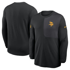 Minnesota Vikings Sideline Coach UV Dri-FIT Long Sleeve Shirt - Black - Nike