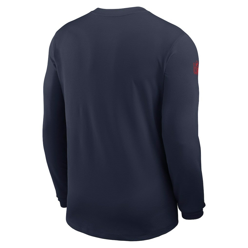 New England Patriots Sideline Coach UV Dri-FIT Long Sleeve Shirt - Navy - Nike