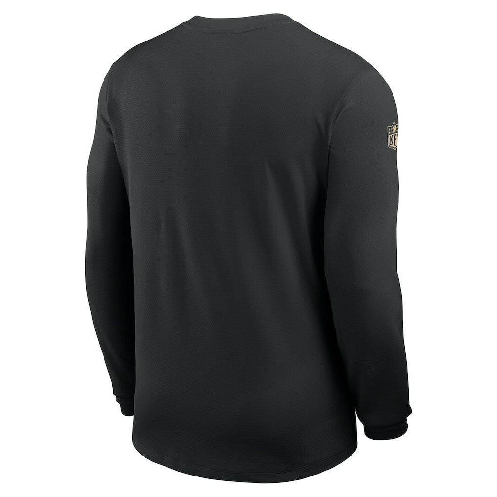 New Orleans Saints Sideline Coach UV Dri-FIT Long Sleeve Shirt - Black - Nike