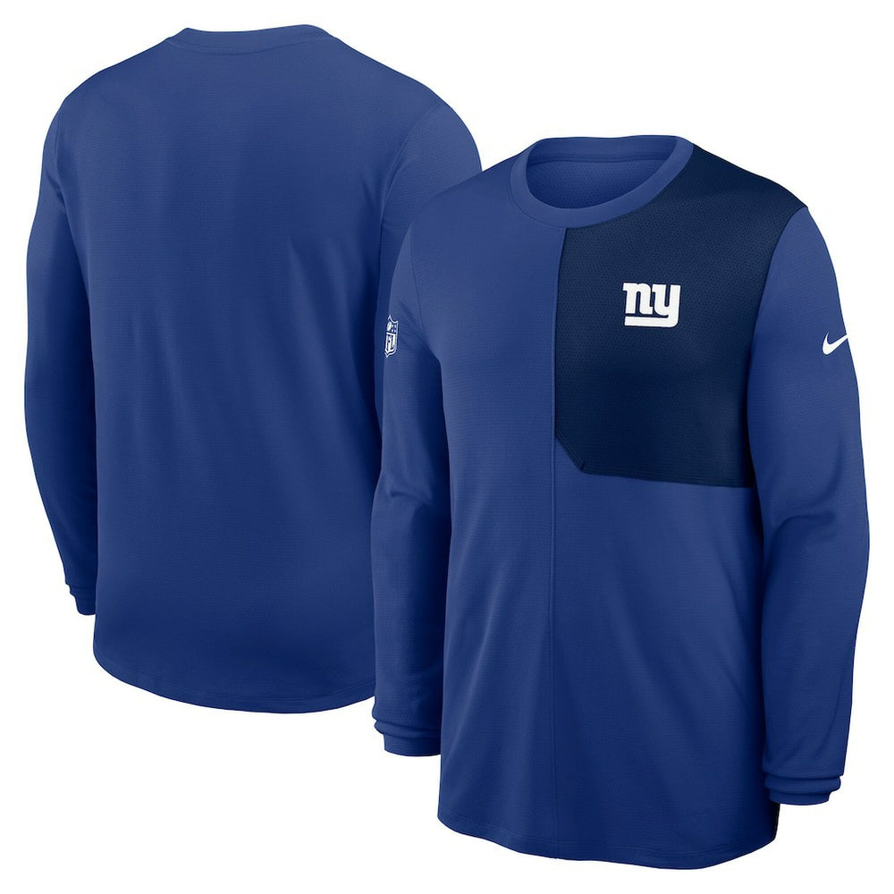 New York Giants Sideline Coach UV Dri-FIT Long Sleeve Shirt - Royal - Nike