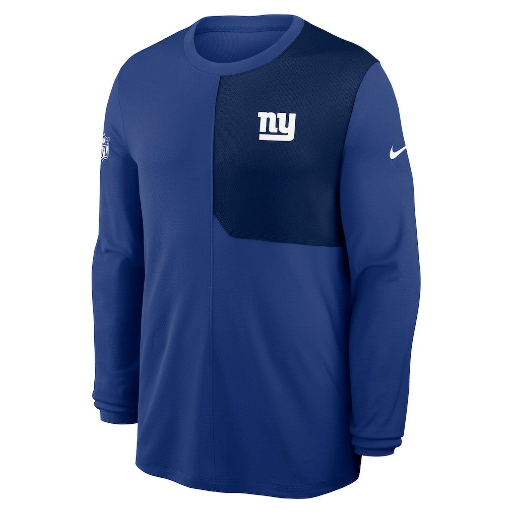 New York Giants Sideline Coach UV Dri-FIT Long Sleeve Shirt - Royal - Nike