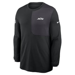 New York Jets Sideline Coach UV Dri-FIT Long Sleeve Shirt - Black - Nike