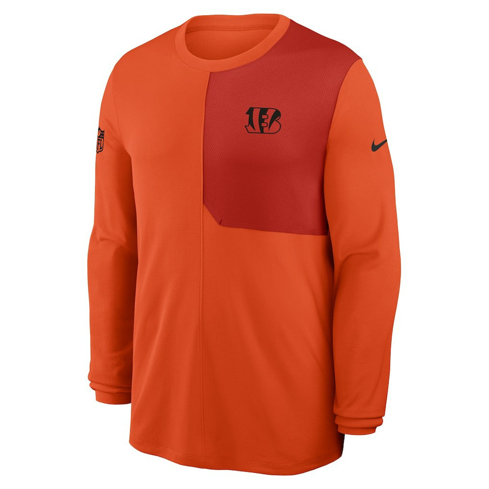 Cincinnati Bengals Sideline Coach UV Dri-FIT Long Sleeve Shirt - Orange - Nike