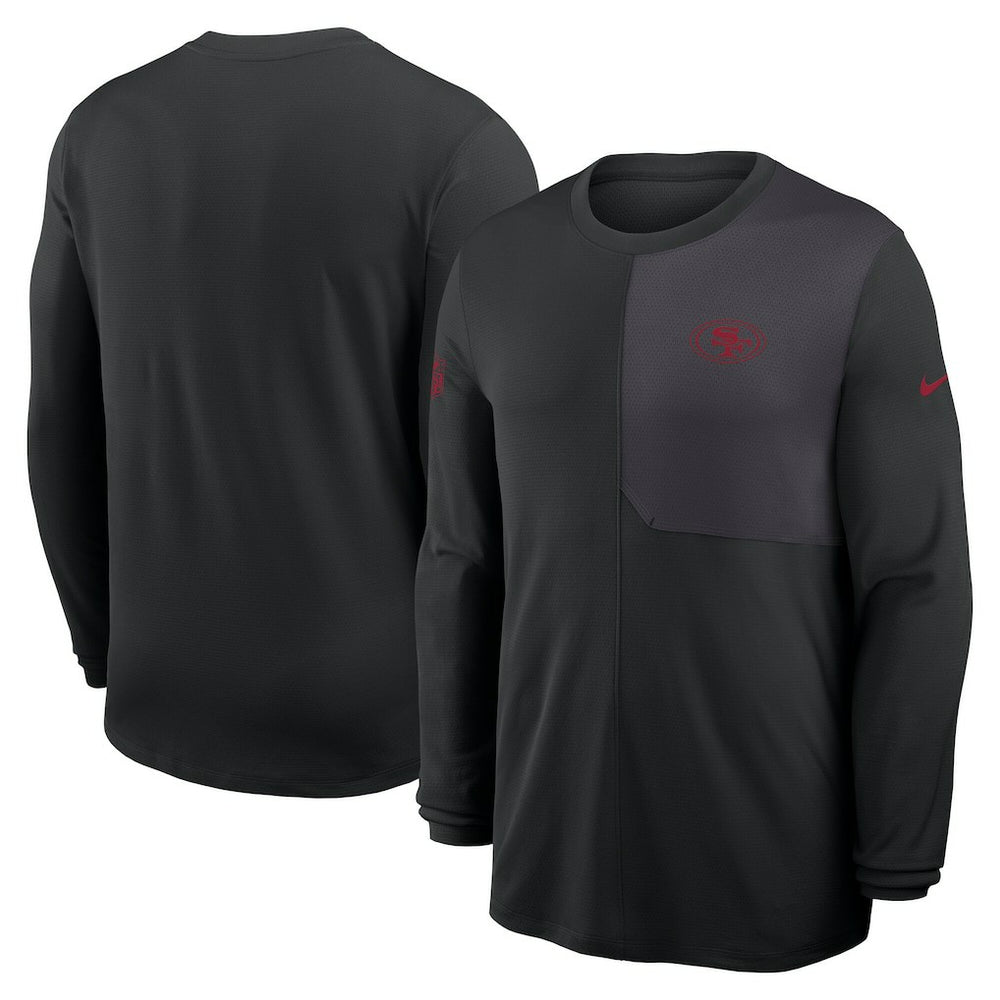 San Francisco 49ers Sideline Coach UV Dri-FIT Long Sleeve Shirt - Black - Nike