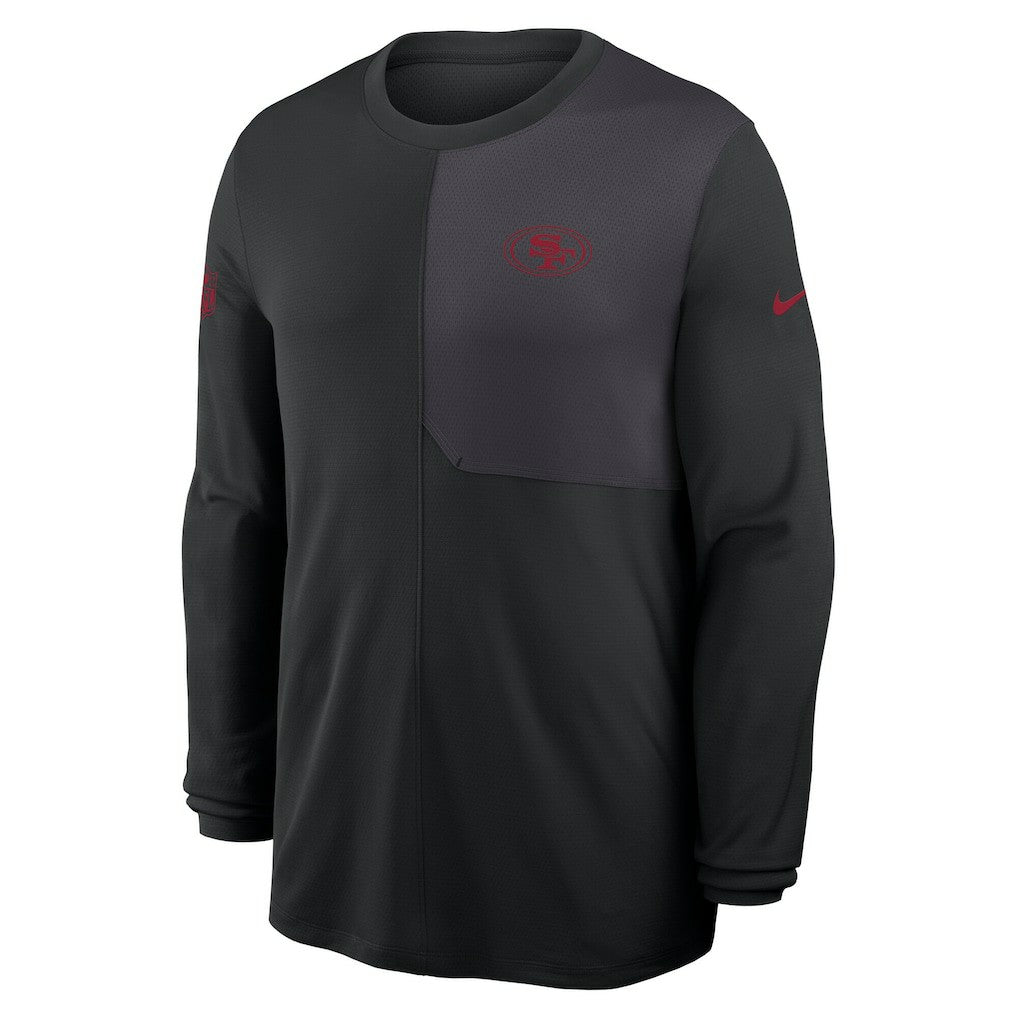 San Francisco 49ers Sideline Coach UV Dri-FIT Long Sleeve Shirt - Black - Nike