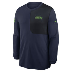 Seattle Seahawks Sideline Coach UV Dri-FIT Long Sleeve Shirt - College Navy - Nike