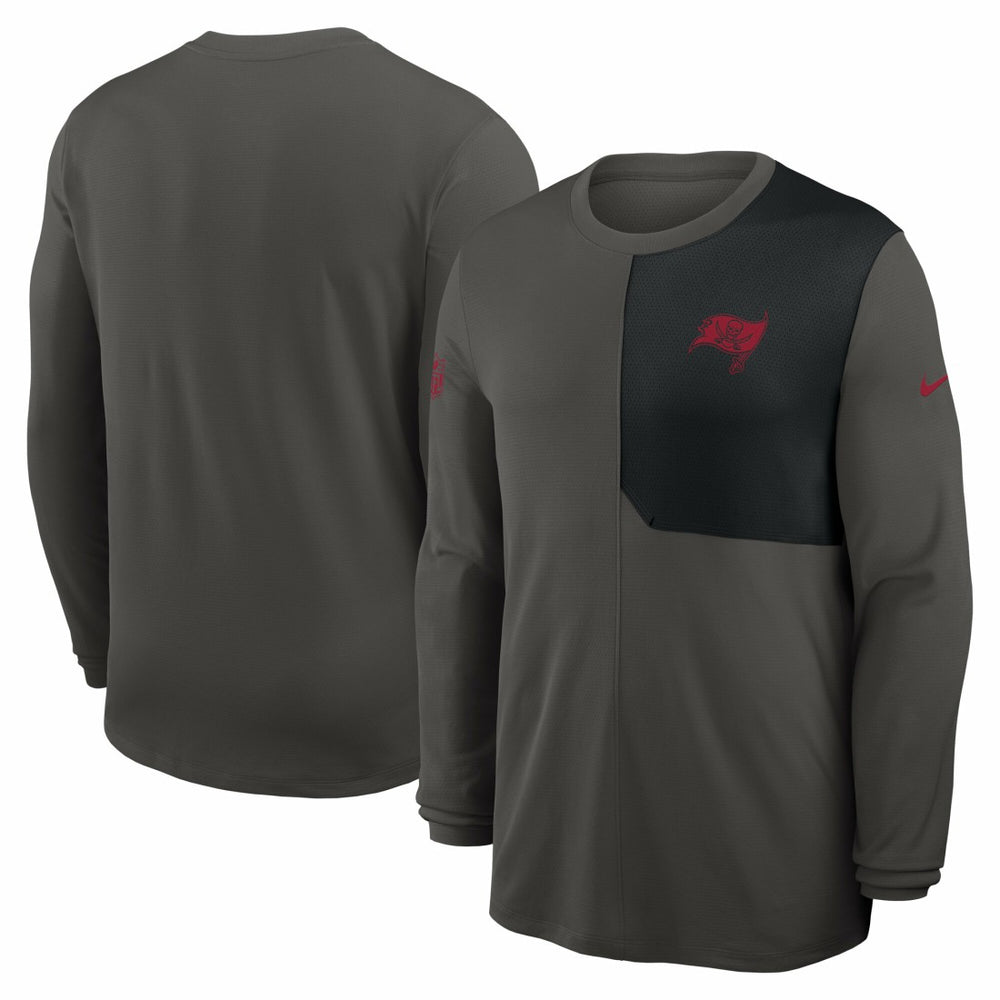 Tampa Bay Buccaneers Sideline Coach UV Dri-FIT Long Sleeve Shirt - Pewter - Nike