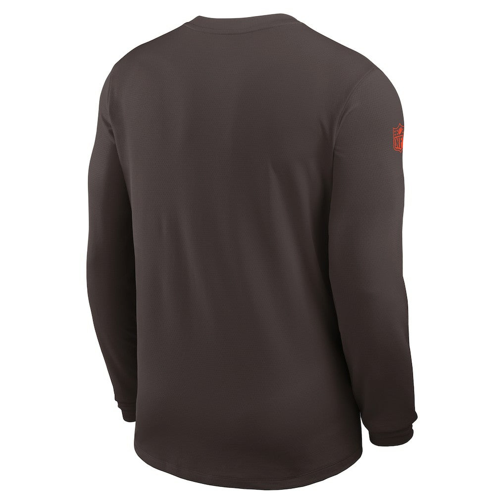 Cleveland Browns Sideline Coach UV Dri-FIT Long Sleeve Shirt - Brown - Nike
