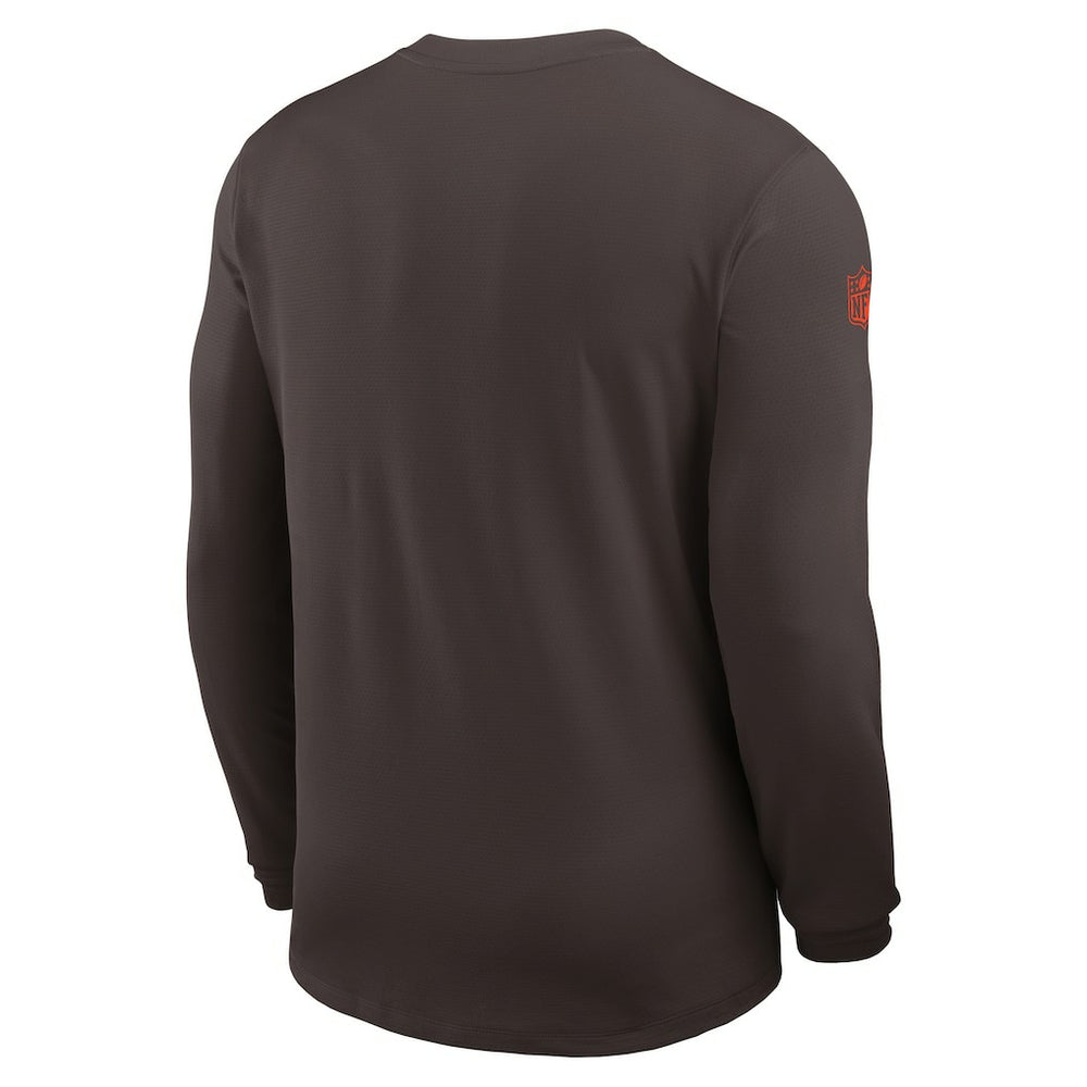 Cleveland Browns Sideline Coach UV Dri-FIT Long Sleeve Shirt - Brown - Nike