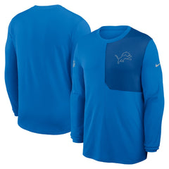 Detroit Lions Sideline Coach UV Dri-FIT Long Sleeve Shirt - Blue - Nike