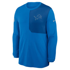 Detroit Lions Sideline Coach UV Dri-FIT Long Sleeve Shirt - Blue - Nike