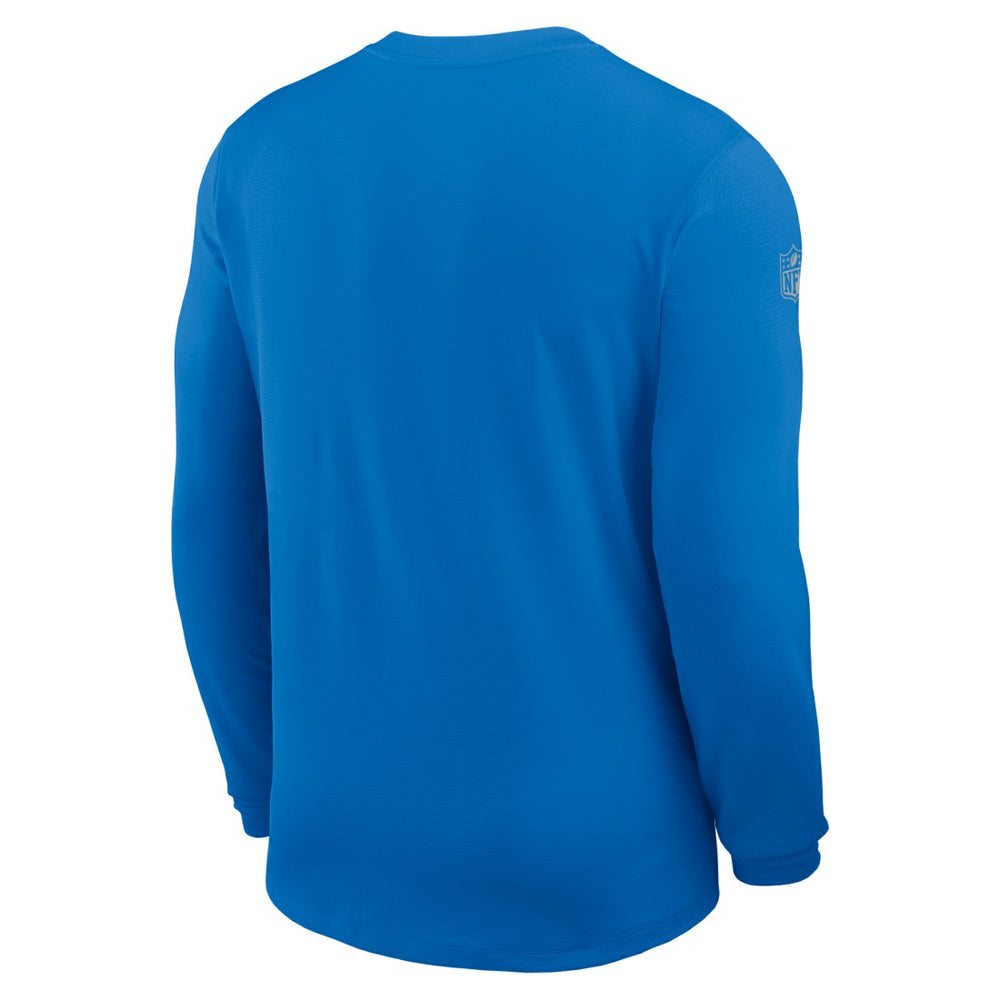 Detroit Lions Sideline Coach UV Dri-FIT Long Sleeve Shirt - Blue - Nike