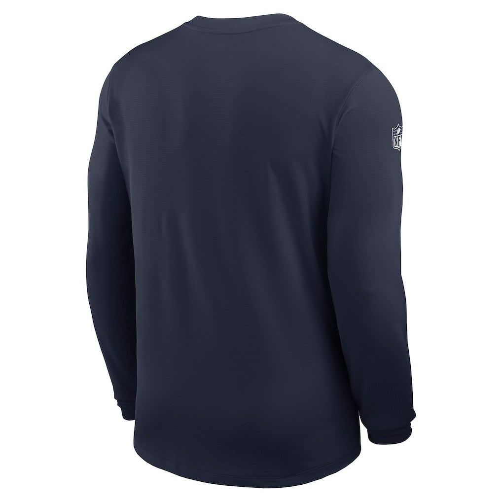 Dallas Cowboys Sideline Coach UV Dri-FIT Long Sleeve Shirt - Navy - Nike