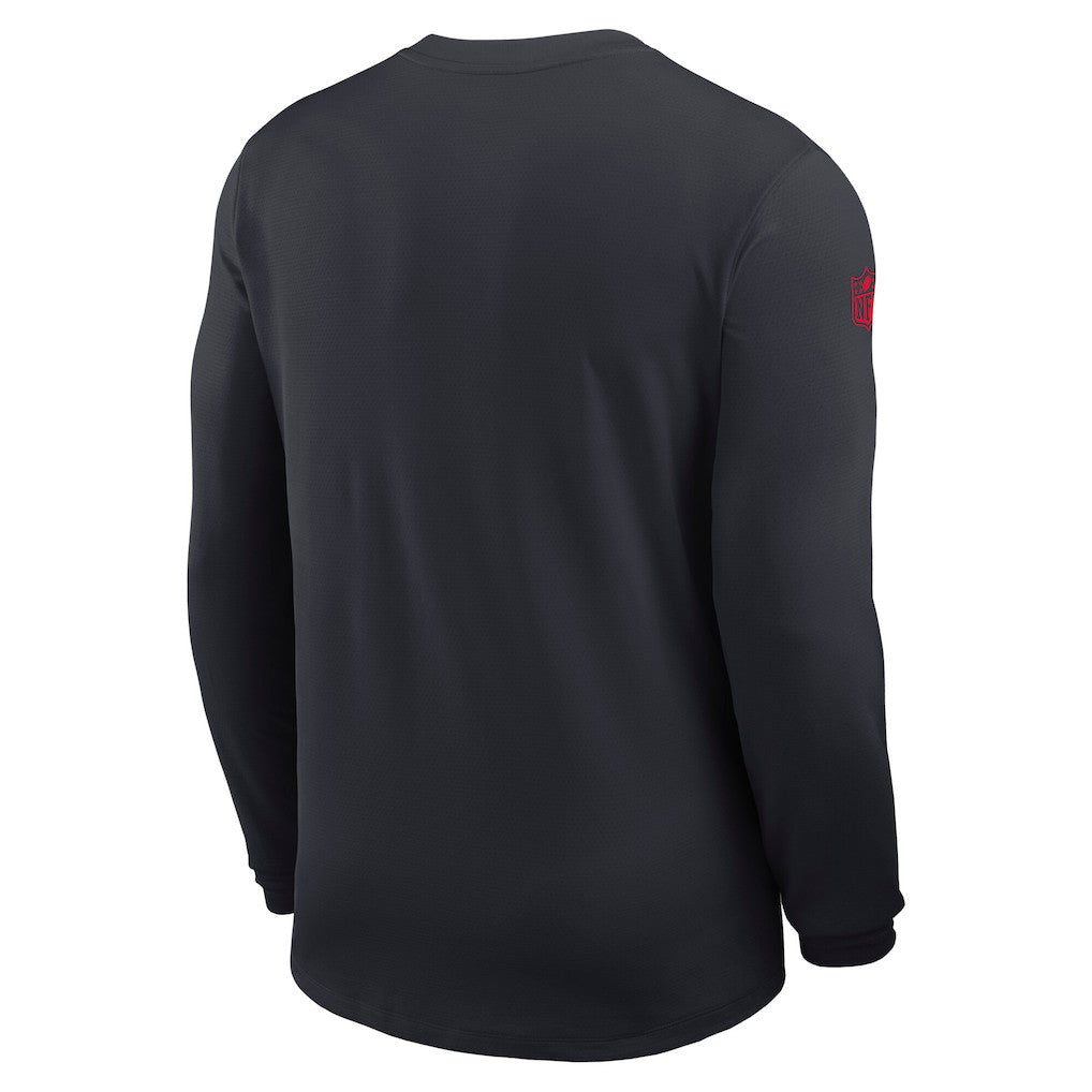 Houston Texans Sideline Coach UV Dri-FIT Long Sleeve Shirt - Navy - Nike