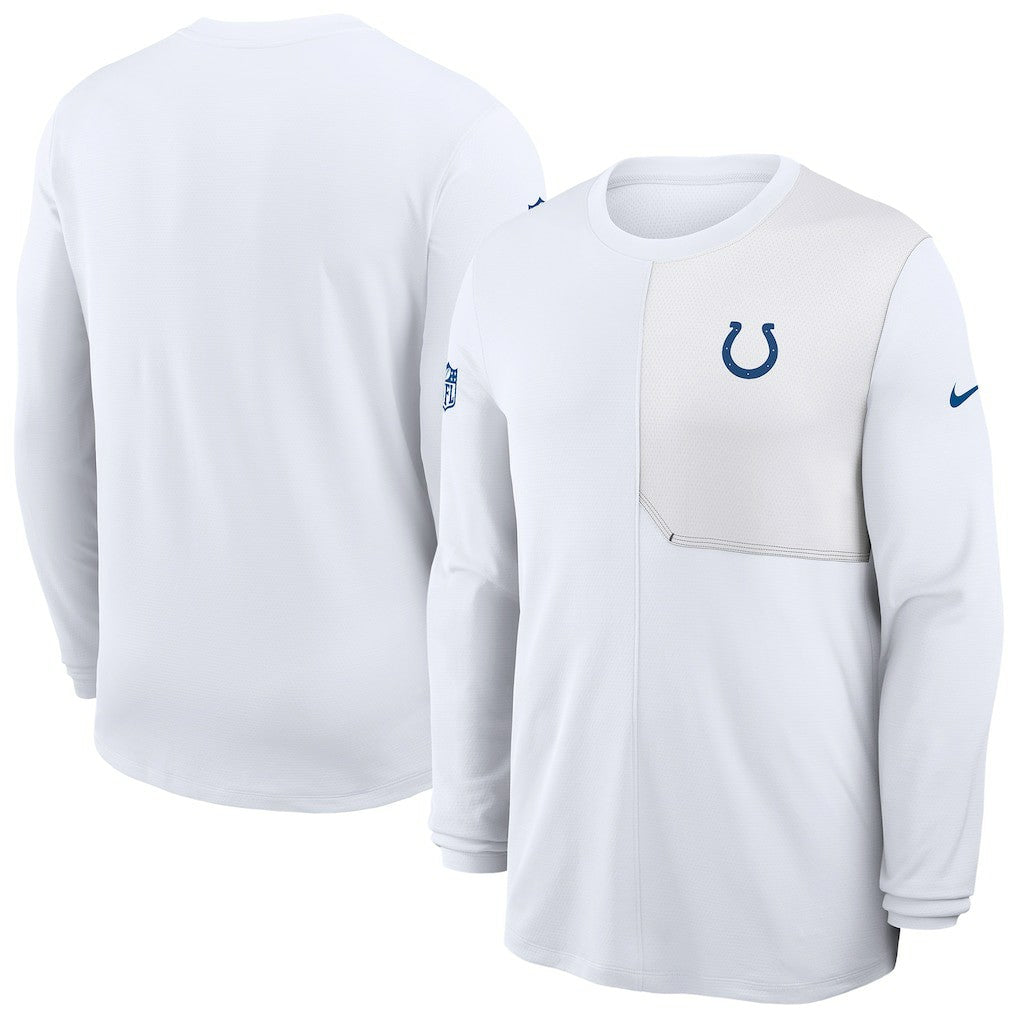 Indianapolis Colts Sideline Coach UV Dri-FIT Long Sleeve Shirt - White - Nike