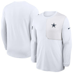 Dallas Cowboys Sideline Coach UV Dri-FIT Long Sleeve Shirt - White - Nike