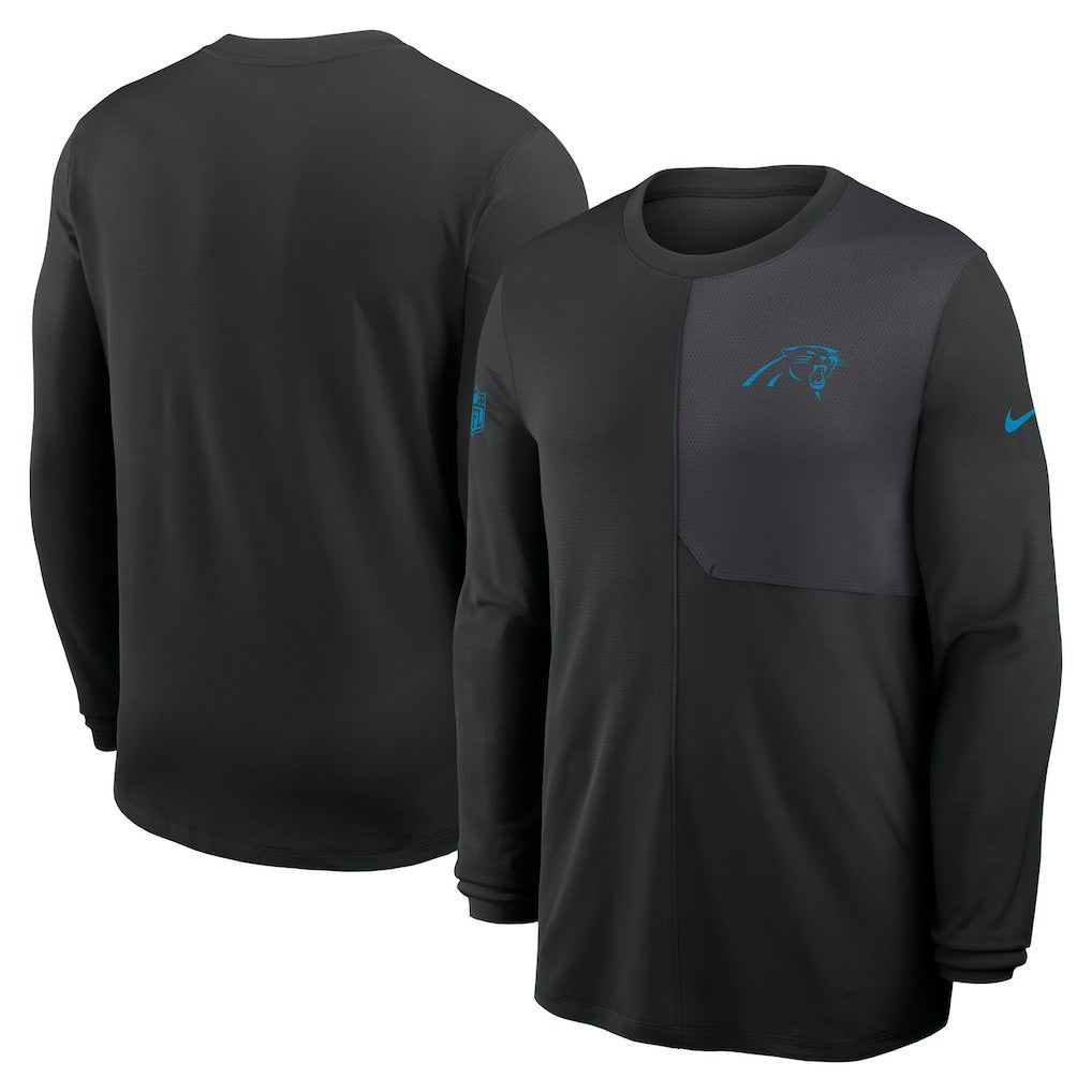 Carolina Panthers Sideline Coach UV Dri-FIT Long Sleeve Shirt - Black - Nike