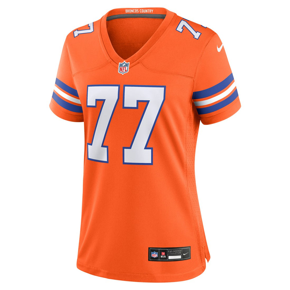 Quinn Meinerz Denver Broncos Women's Mile High Collection 1977 Throwback Player Game Jersey - Orange - Nike
