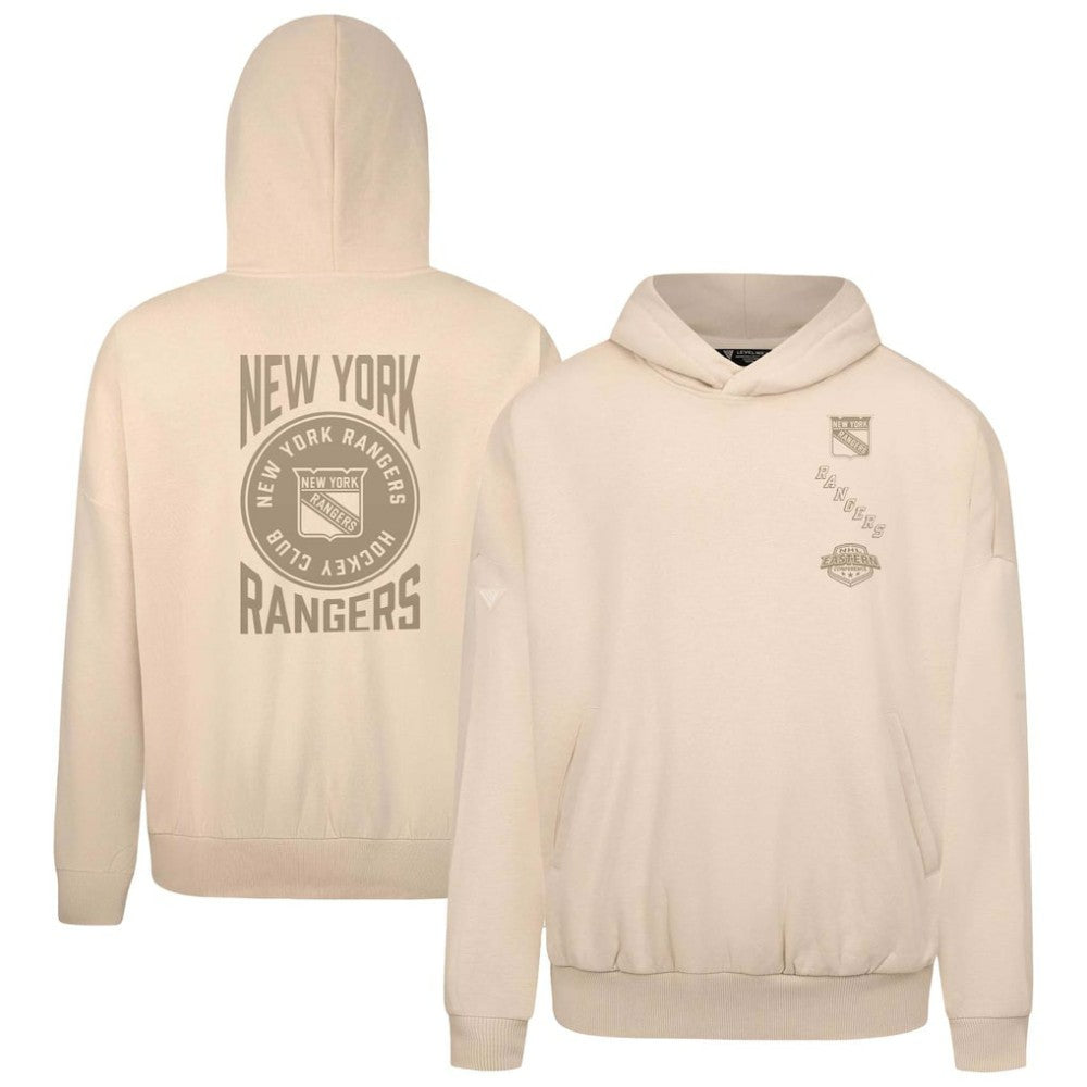 New York Rangers Levelwear Contact Stamp Pullover Hoodie - Cream | NHL on sale