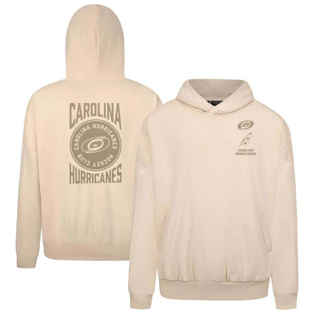 Carolina Hurricanes Levelwear Contact Stamp Pullover Hoodie - Cream | NHL Clearance