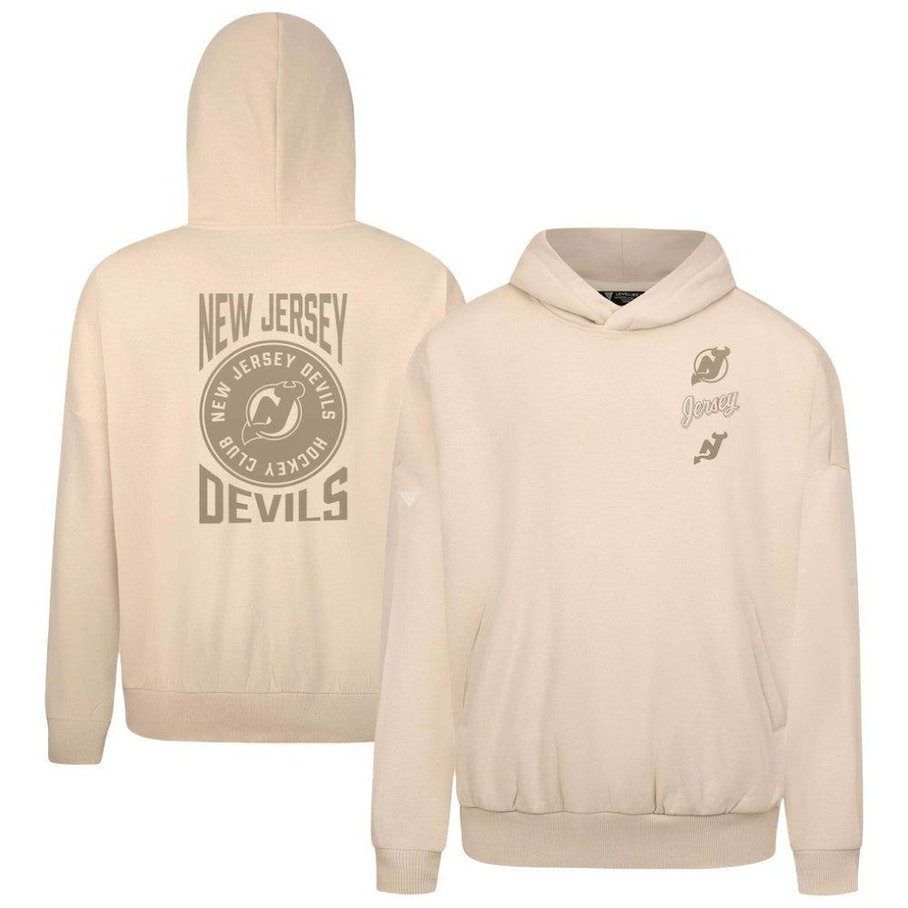 New Jersey Devils Levelwear Contact Stamp Pullover Hoodie - Cream | NHL online