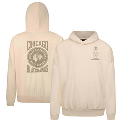 Chicago Blackhawks Levelwear Contact Stamp Pullover Hoodie - Cream | NHL near me