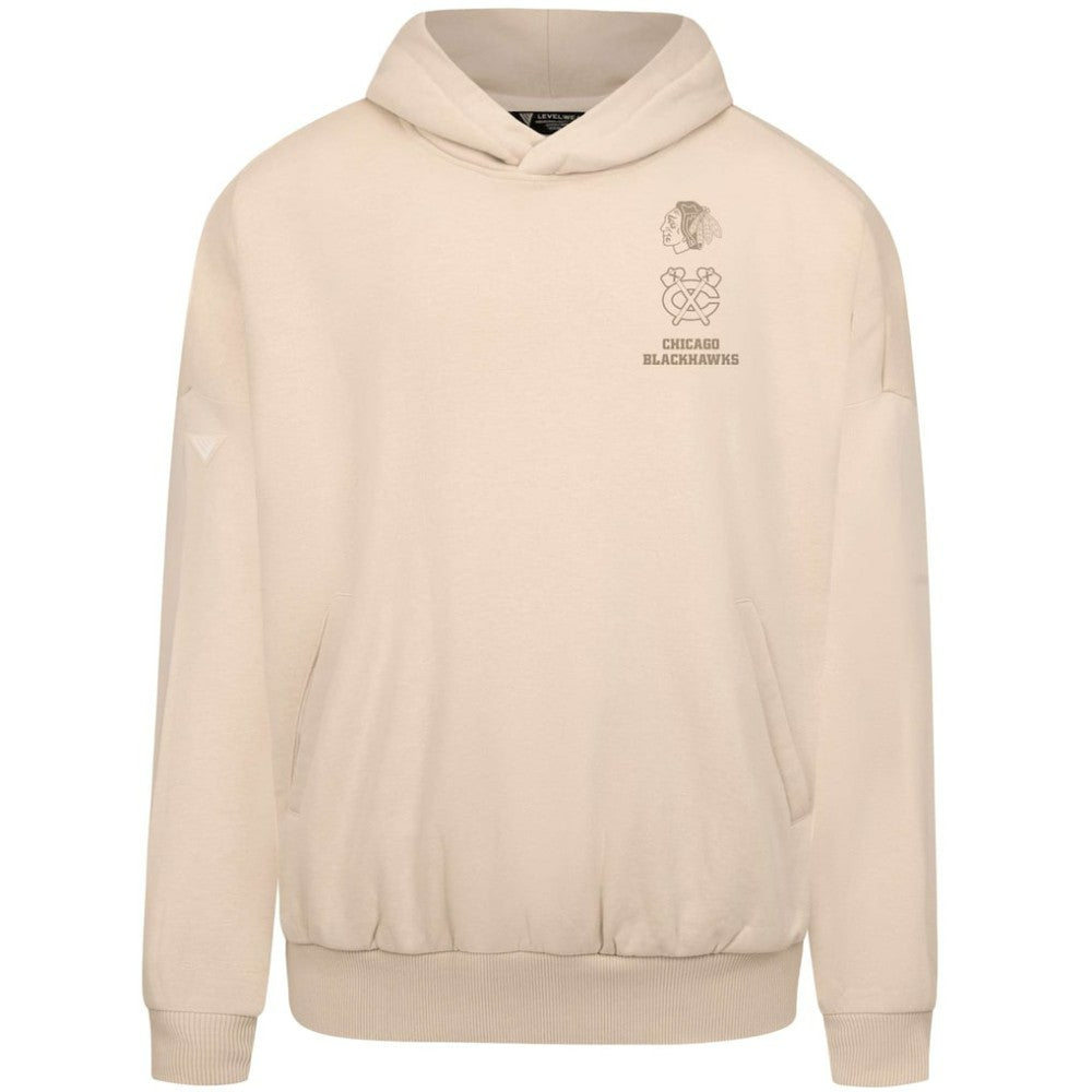 Chicago Blackhawks Levelwear Contact Stamp Pullover Hoodie - Cream | NHL near me