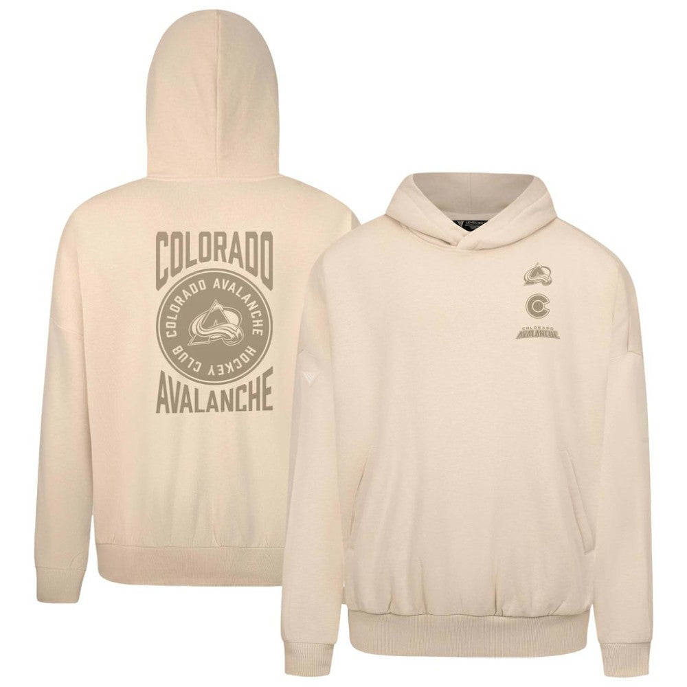 Colorado Avalanche Levelwear Contact Stamp Pullover Hoodie - Cream | NHL Clearance