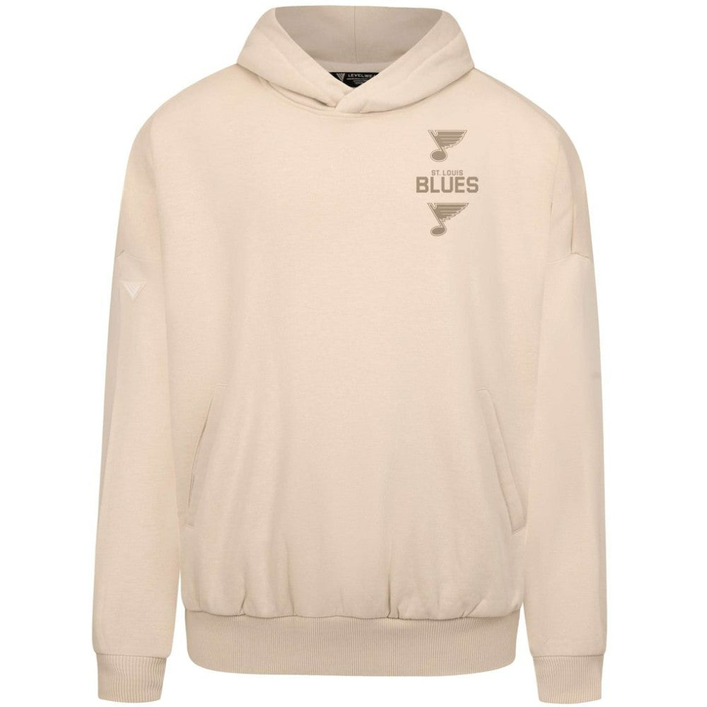 St. Louis Blues Levelwear Contact Stamp Pullover Hoodie - Cream | NHL Clearance