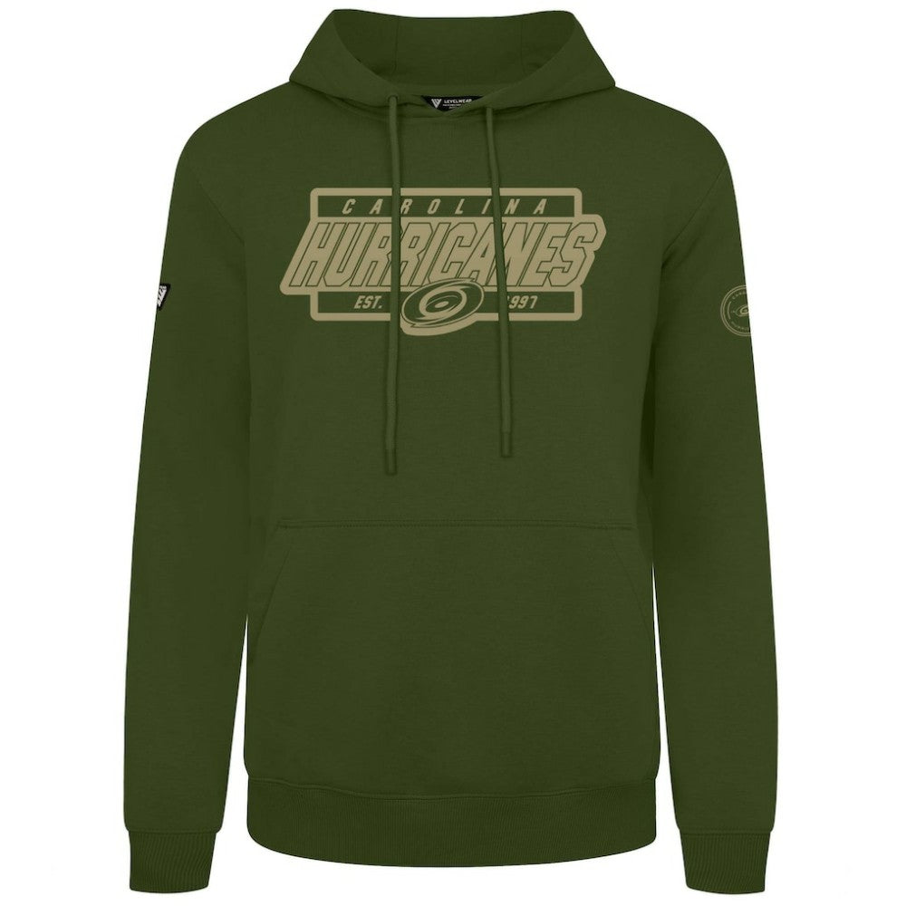 Carolina Hurricanes Levelwear Podium Pullover Hoodie - Olive | NHL discount