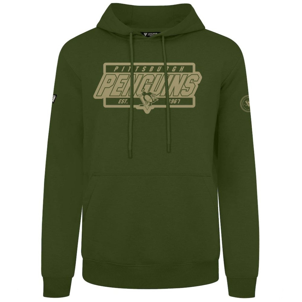 Pittsburgh Penguins Levelwear Podium Pullover Hoodie - Olive | NHL sale