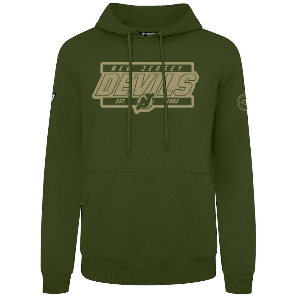 New Jersey Devils Levelwear Podium Pullover Hoodie - Olive | NHL on sale