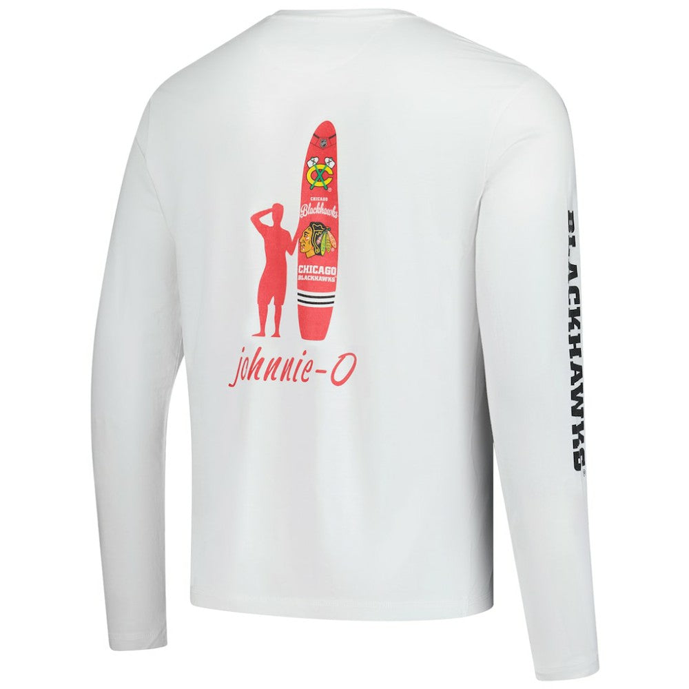 Chicago Blackhawks johnnie-O Adam Long Sleeve T-Shirt - White | NHL on sale