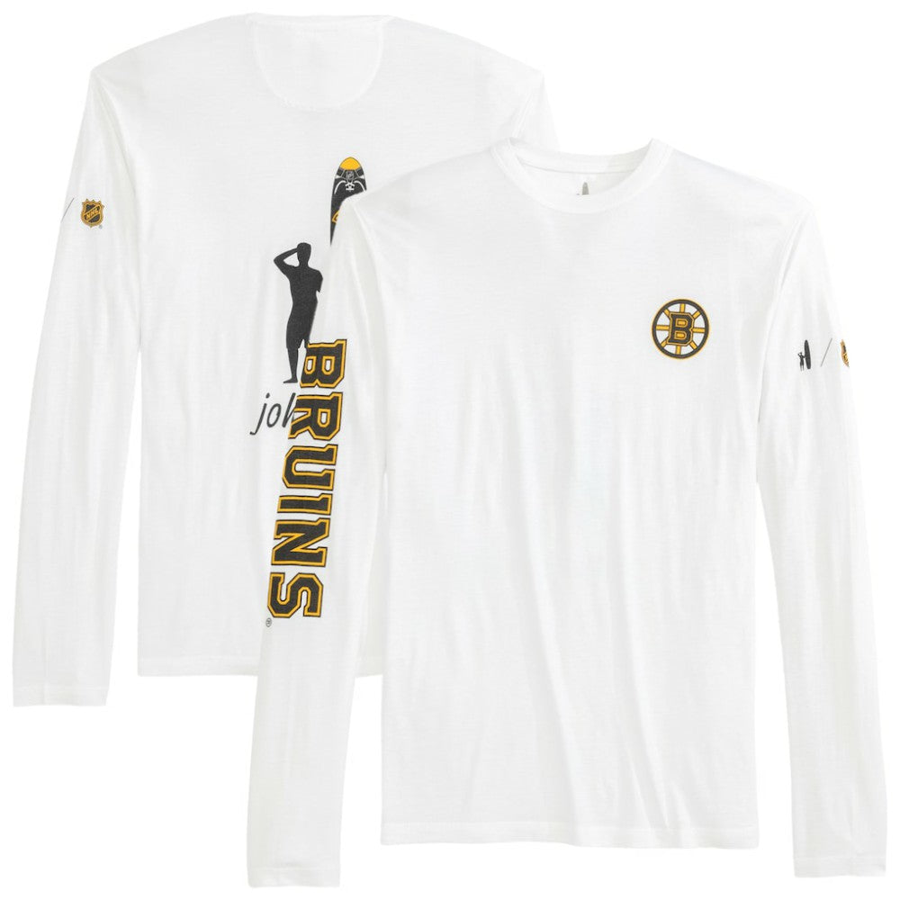 Boston Bruins johnnie-O Adam Long Sleeve T-Shirt - White | NHL near me