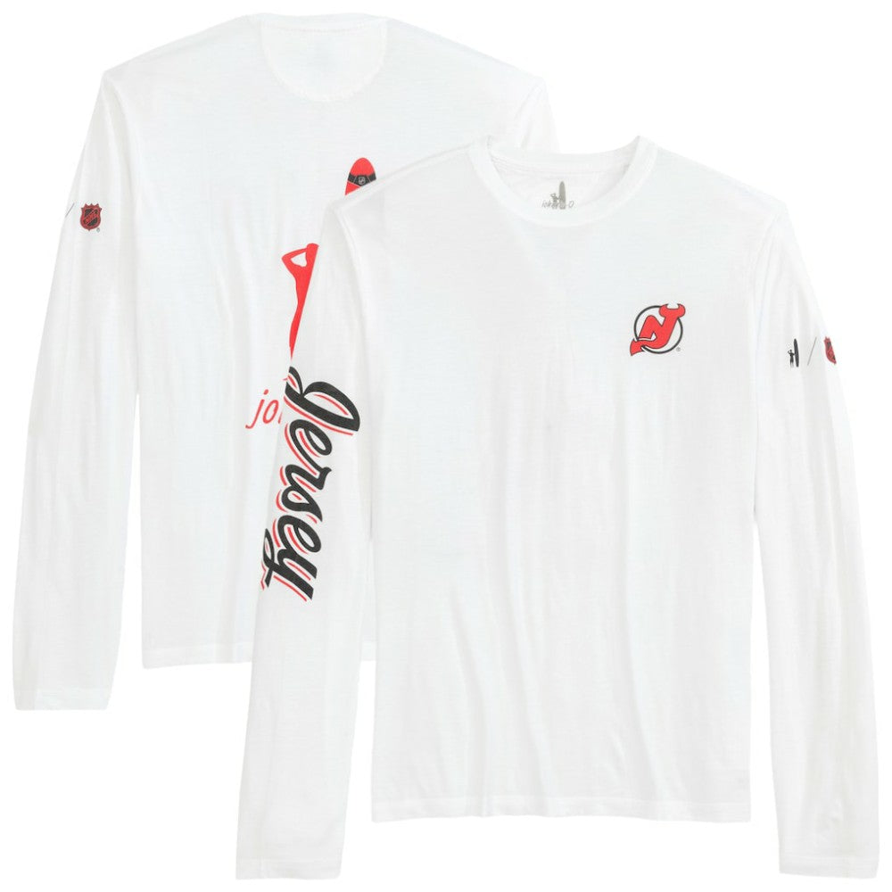 New Jersey Devils johnnie-O Adam Long Sleeve T-Shirt - White | NHL Lifestyle