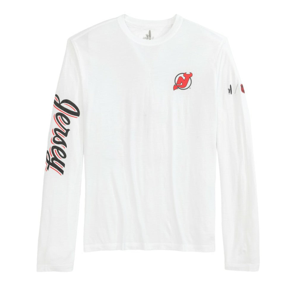 New Jersey Devils johnnie-O Adam Long Sleeve T-Shirt - White | NHL Lifestyle