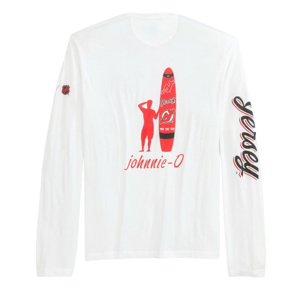New Jersey Devils johnnie-O Adam Long Sleeve T-Shirt - White | NHL Lifestyle