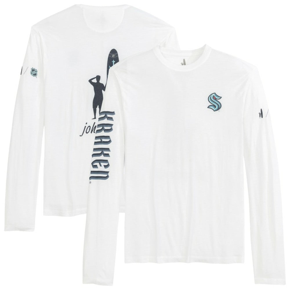 Seattle Kraken johnnie-O Adam Long Sleeve T-Shirt - White | NHL Lifestyle