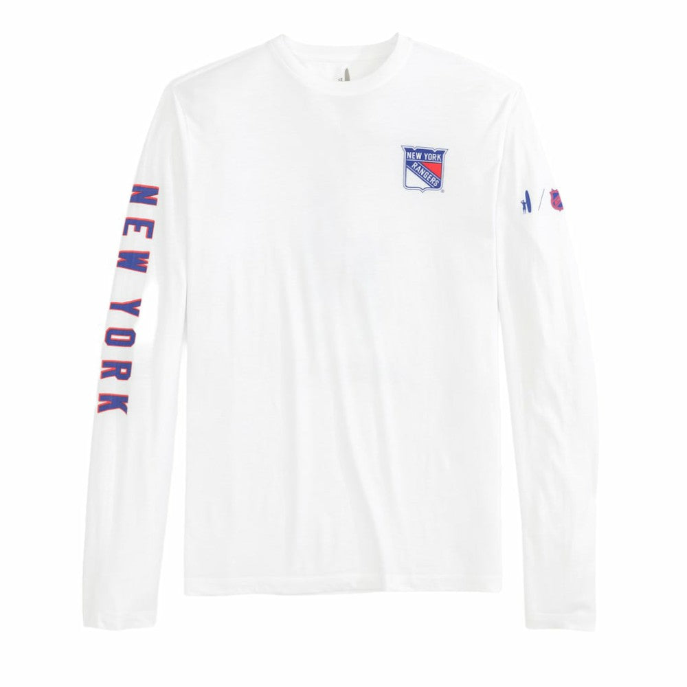 New York Rangers johnnie-O Adam Long Sleeve T-Shirt - White | NHL on sale