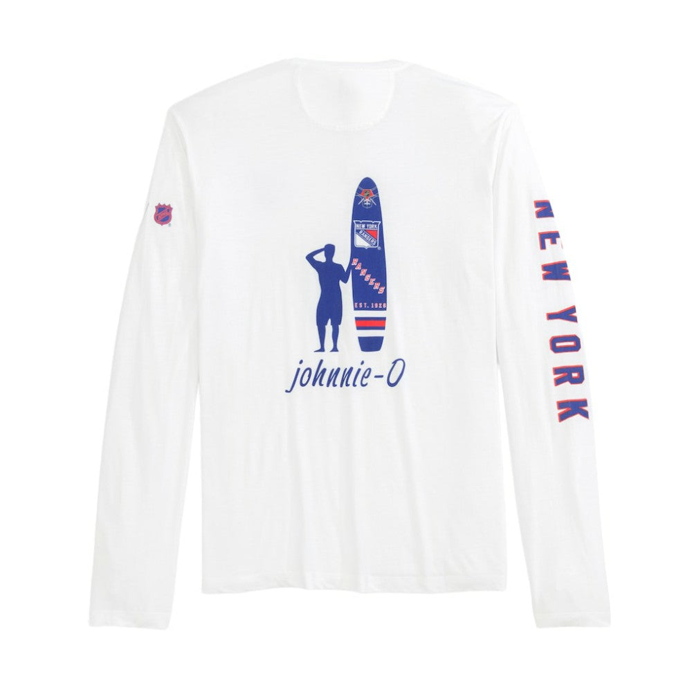 New York Rangers johnnie-O Adam Long Sleeve T-Shirt - White | NHL on sale