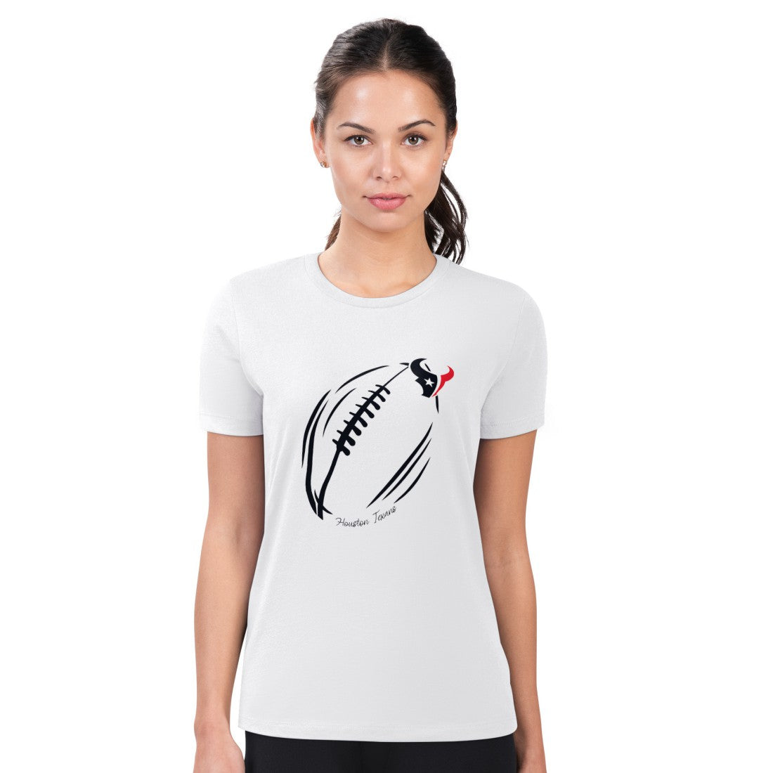 Houston Texans G-III 4Her by Carl Banks Women's Super-Slim Fit Lightweight Subtle Football T-Shirt - White - NFL