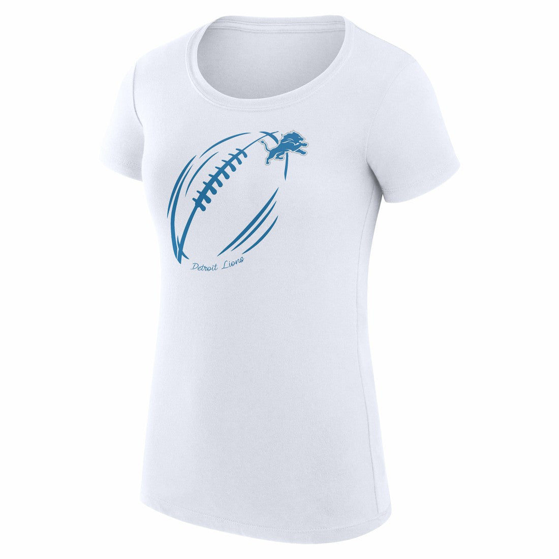 Detroit Lions G-III 4Her by Carl Banks Women's Super-Slim Fit Lightweight Subtle Football T-Shirt - White - NFL