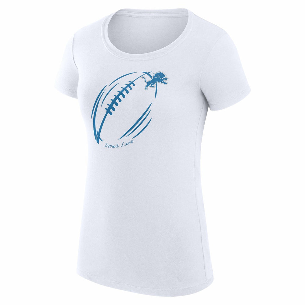 Detroit Lions G-III 4Her by Carl Banks Women's Super-Slim Fit Lightweight Subtle Football T-Shirt - White - NFL