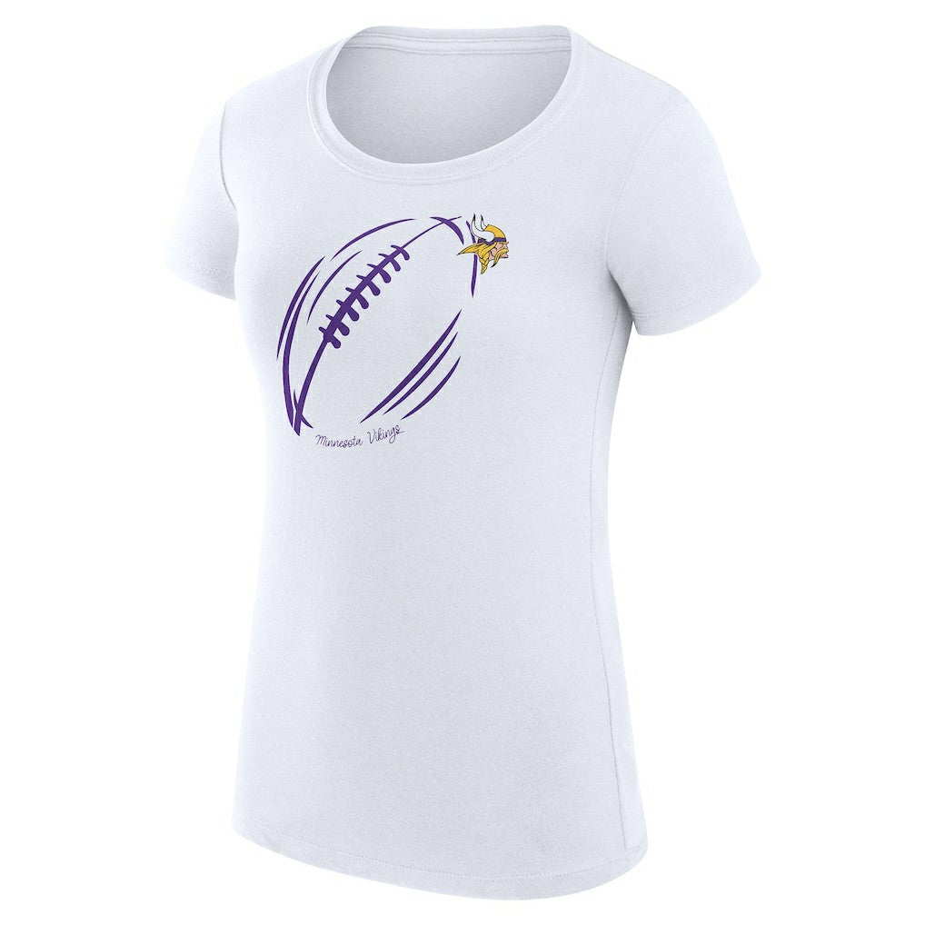 Minnesota Vikings G-III 4Her by Carl Banks Women's Super-Slim Fit Lightweight Subtle Football T-Shirt - White - NFL