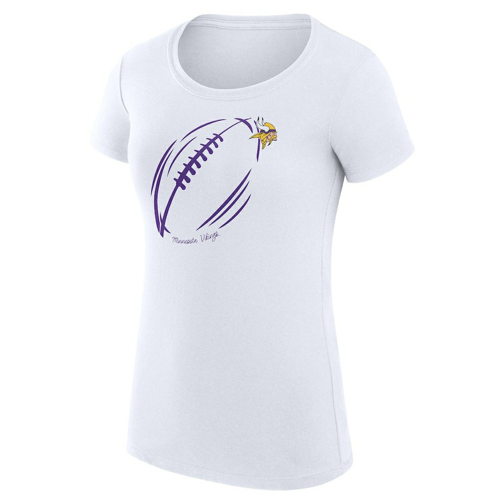 Minnesota Vikings G-III 4Her by Carl Banks Women's Super-Slim Fit Lightweight Subtle Football T-Shirt - White - NFL